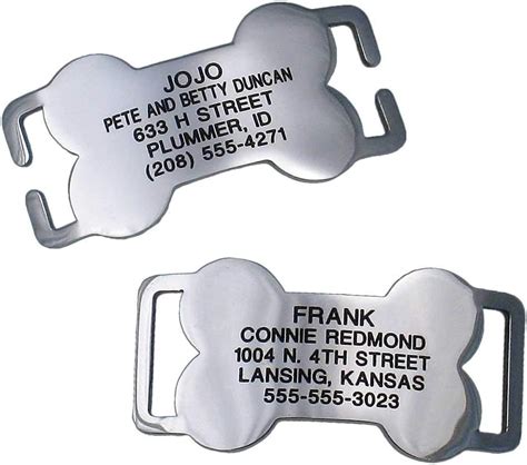 Buy LuckyPet Slide-On Bone Pet ID Tags, Personalized Dog Tags in 4 ...
