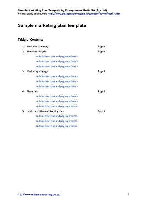 Marketing Plan Template 的图像结果