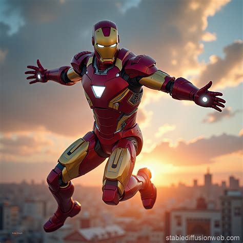 Iron Man Flying Pose | Stable Diffusion Online