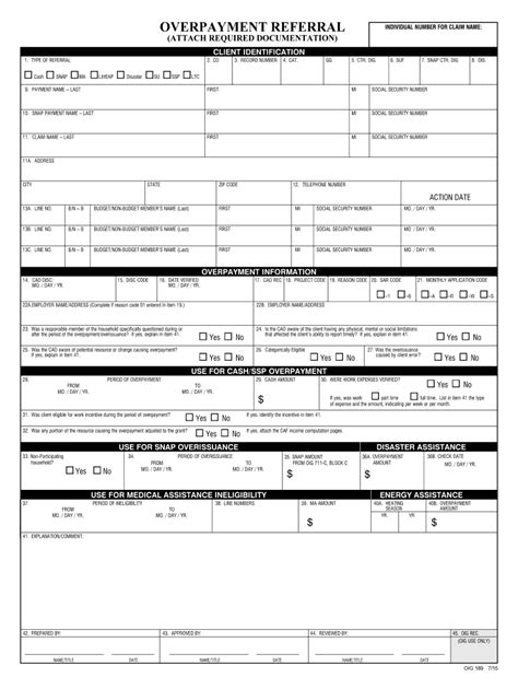 Fillable Online services dpw state pa OVERPAYMENT REFERRAL INDIVIDUAL ...