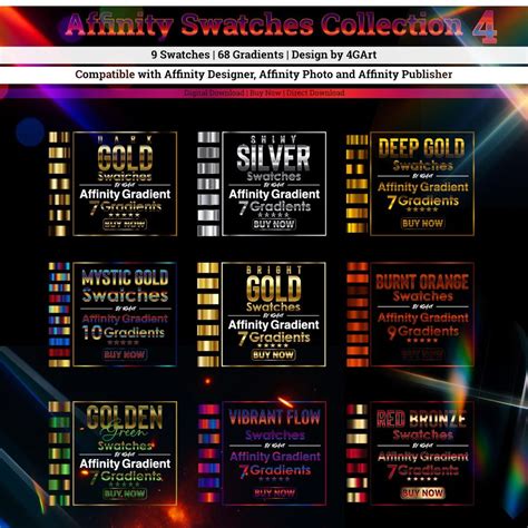 Affinity Gradient Swatches Collection 4 for Affinity Designer, Affinity ...