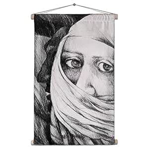 Buy ArtzFolio Face Of A Arab Woman Wearing A Burka Velvet Fabric ...