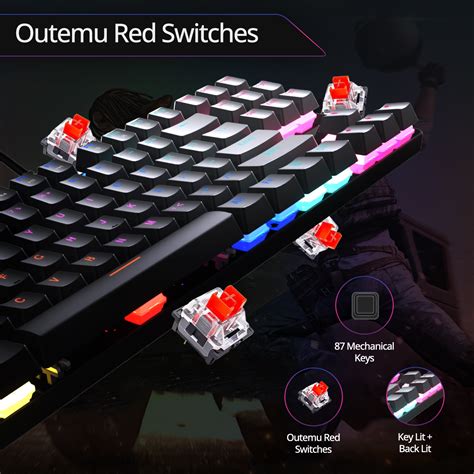 K12 Orion 2.0 TKL Mechanical Gaming Keyboard, True Red Outemu Switches