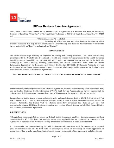 40 FREE Business Associate Agreements (BAA Forms)
