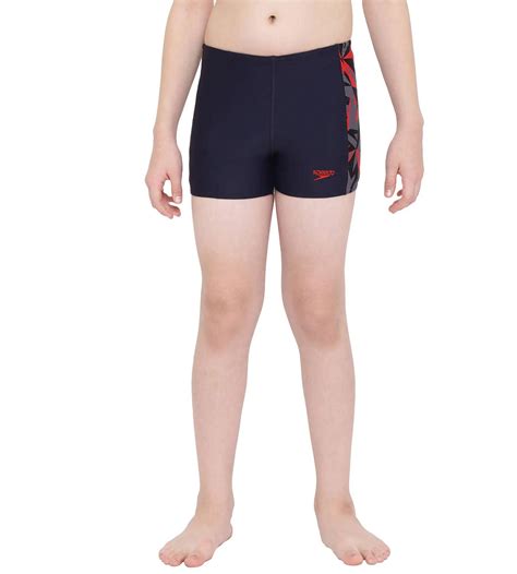 Buy Speedo Boys Hyper Boom Panel Aqua Short True Navy-Fed Red-Dove Grey ...