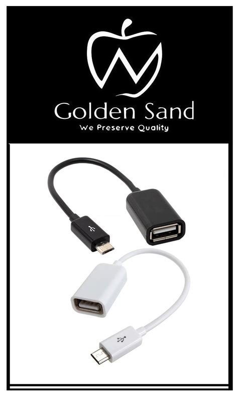 Golden Sand [Pack of 2] Premium Micro USB OTG (On The Go) Cable Attach ...