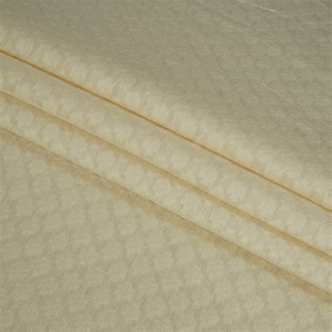 Buy (Pre Cut 1.10 Mtr Piece) Cream Color Chanderi Jacquard Fabric 20236 ...