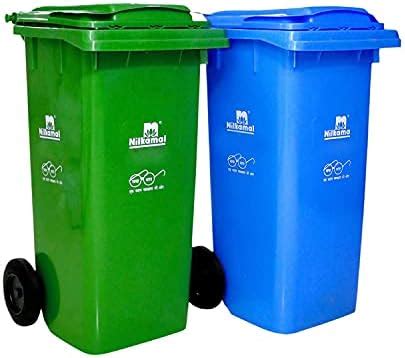 ARISTO Plastic Manual-Lift Garbage Waste Dustbin with Wheel 120 L ...