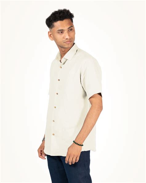 Half Sleeve Linen Shirt Creme – Breathelinen
