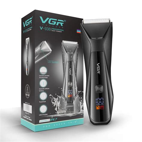 VGR V-938 Cord/Cordless Body Trimmer | Full-Body Grooming, Black