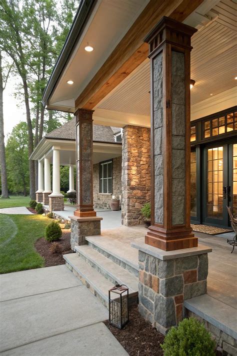 Stylish Column Ideas to Elevate Your Front Porch - Light and Layer