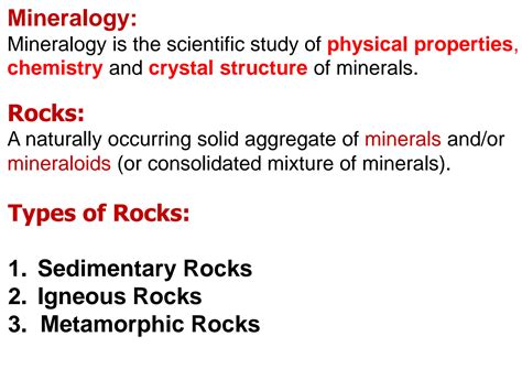 SOLUTION: Geo 211 basic mineralogy lesson 1 introduction minerals and their importance - Studypool