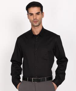 INDIAN TERRAIN Men Solid Formal Black Shirt - Buy INDIAN TERRAIN Men ...