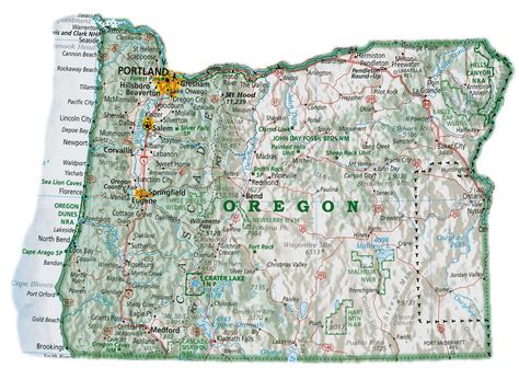 Online Maps: Oregon Map with Cities