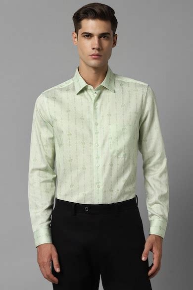 Buy Men Green Slim Fit Stripe Full Sleeves Formal Shirt Online - 916254 ...