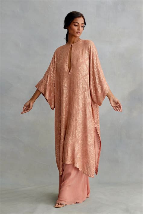 Kaftan Set in Small Sequin Embroidery – Nakul Sen