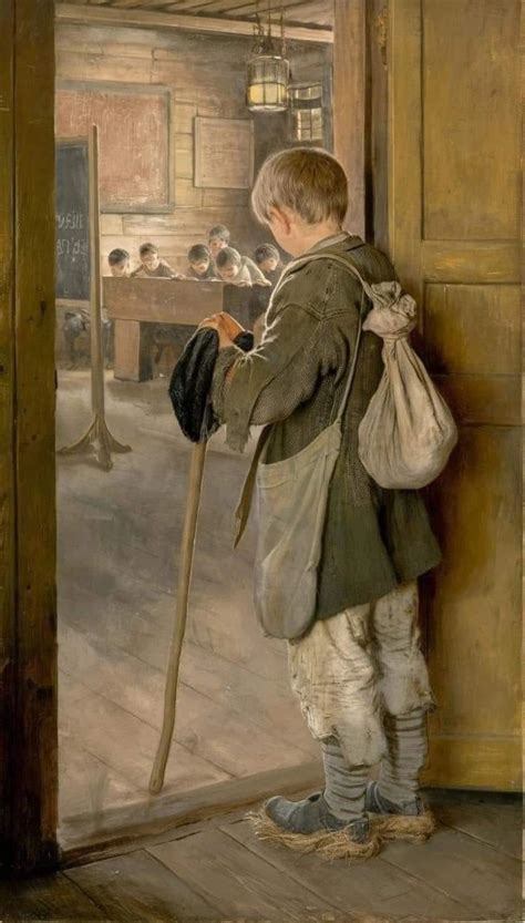 At the school gate Nikolai Bogdanov Belsky's painting called "At the School Door," painted in ...
