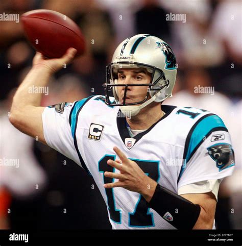 Carolina Panthers quarterback Jake Delhomme (17) looks for a receiver ...