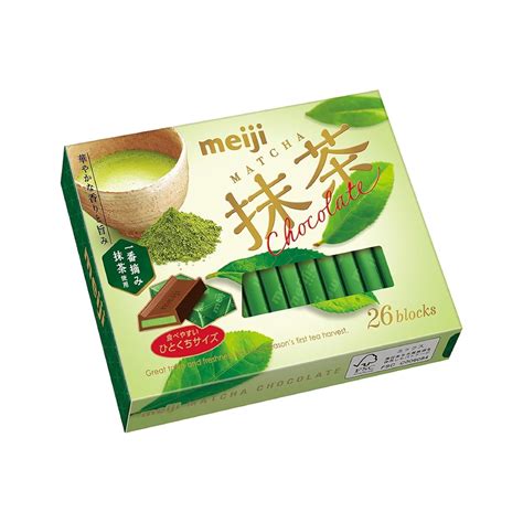 Meiji Matcha Chocolate Box with 26 Tablets | Pack of 2 | Made In Japan ...