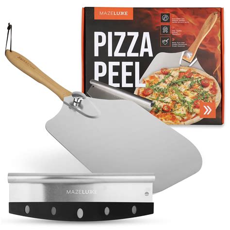 Buy Pizza Peel with Pizza Cutter Rocker Tool – Restaurant Grade ...