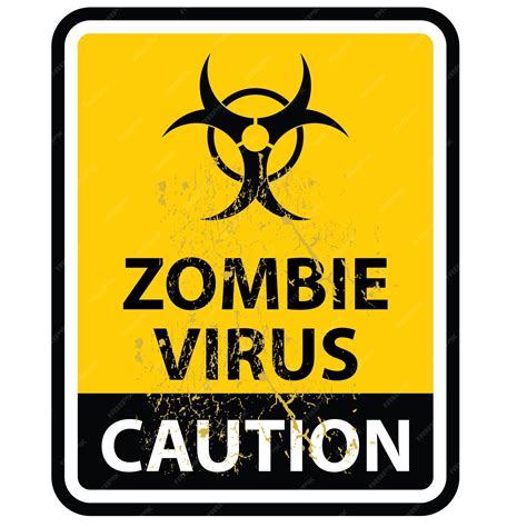 Premium Vector | Caution zombie virus sign vector