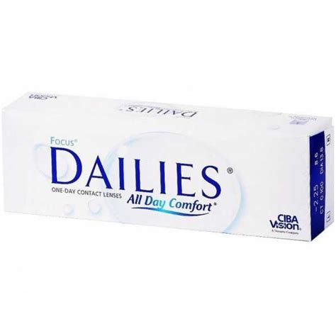 Ciba Vision Focus Dailies Daily Contact Lens (-1.5, Transparent, Pack ...