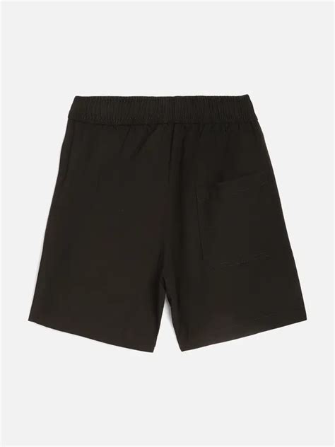 Octave Boys Olive Green Typography Cotton Shorts