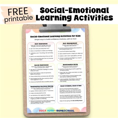 Social-Emotional Learning Activities Checklist - Rock Your Homeschool