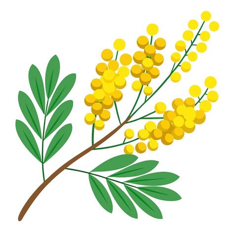 A drawing of a branch with green leaves and yellow berries | Premium AI ...