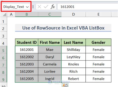Image result for Format ListBox Code VBA Excel 2016