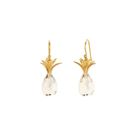 Annette Ferdinandsen Pineapple Earrings - Crystal - Earrings - Broken ...