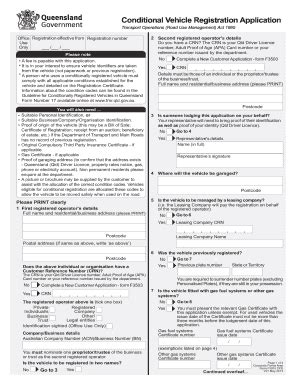 Conditional Registration Qld Form - Fill Online, Printable, Fillable ...