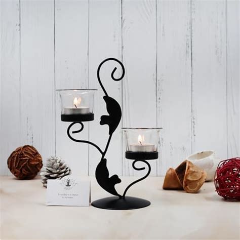 Buy Hosley® Clear Glass Tealight Candle Holders|Black Tealight Candle ...