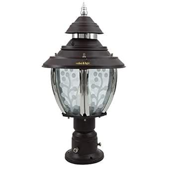 ZOREZA I20 Decorative Metal Curve Glass Gate Pole Light Fog Bright ...