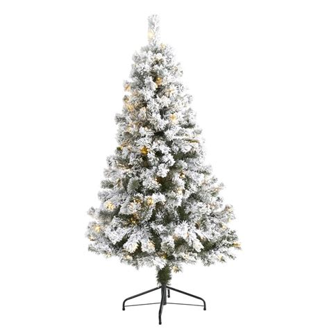 5 ft. Pre-Lit Flocked West Virginia Fir Artificial India | Ubuy