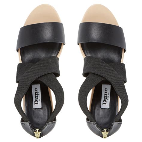 Dune Kaye Leather Wedges, Black