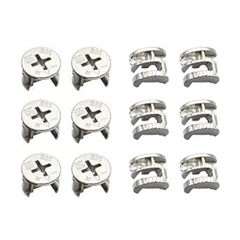 Samcos 12 Pieces Furniture Cam Lock Fittings 15mm Diameter Furniture ...
