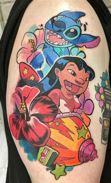 Lilo Y Stitch Tattoos Vibrant Disco Stitch Tattoo: A Colorful Disney
