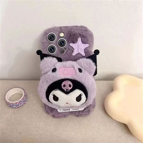 Cartoon Cute Animation Sanrio Kuromi Plush Phone Soft Case for IPhone ...