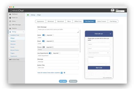 Departments | onWebChat - Live Chat