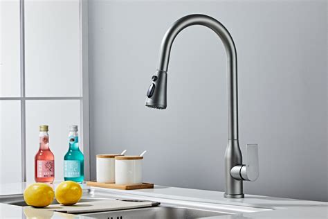 Space Aluminum Swivel Pull-out Kitchen Faucet - Tap and Basin Faucet