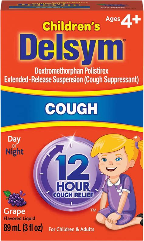 Amazon.com: Delsym Cough Suppressant for Children and Adults, Grape, 3 ...