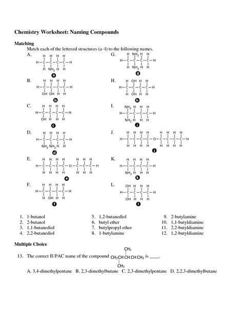 15 Organic Compounds Structure Worksheet Worksheeto - CompoundWorksheets.com