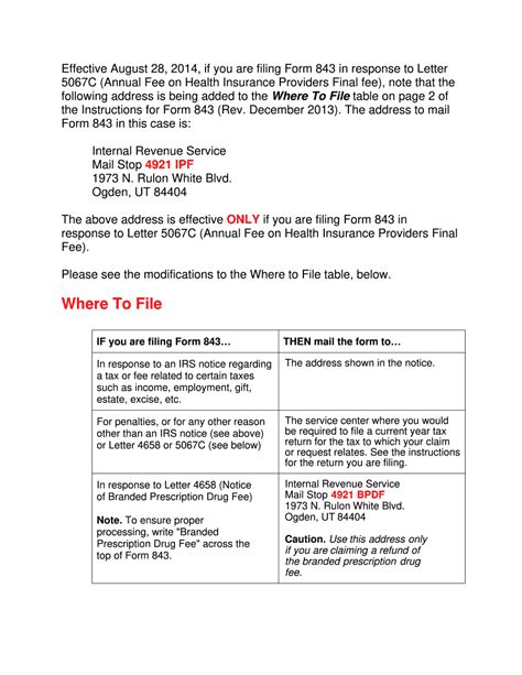 Image result for 843 Form Example