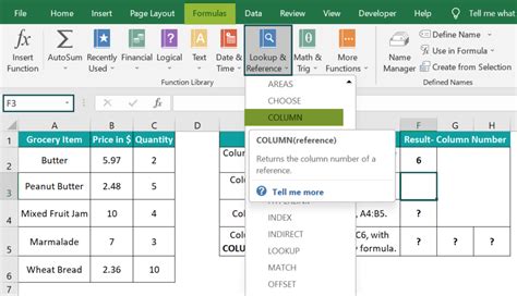 Image result for Excel Column Function