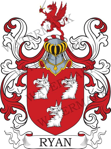 Ryan Family Crest - Digital Download - Ryan Coat of Arms JPG File ...