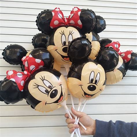 6pcs Mini Mickey Minnie Balloons Party Decorations Mickey Mouse Head Foil Balloons Baby Shower ...