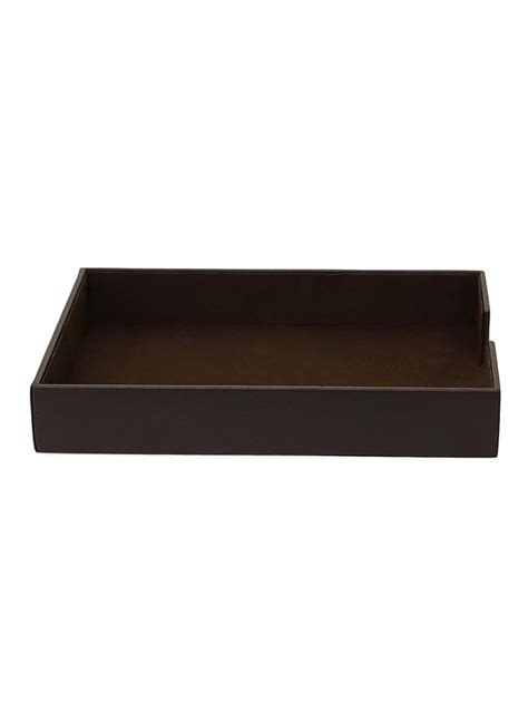 AZYEEA - Leather A4 office Paper Rectangular Tray | Stackable Letter ...