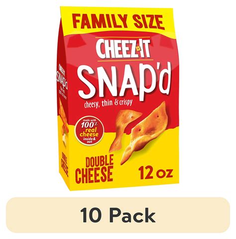 (10 pack) Cheez-It Snap'd Double Cheese Cracker Chips, Thin Crisps, 12 ...