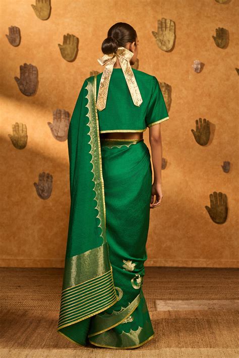 Green Coco Groove Saree – House Of Masaba